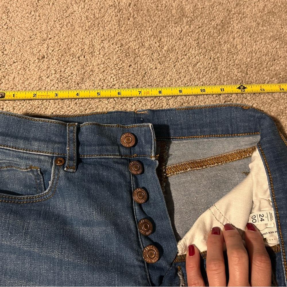 The LOFT crop kick flare high rise Blue Women's Jeans 00P